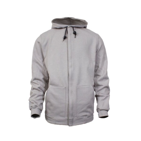 National Safety Apparel 14OZ GRAY FR ZIP SWEATSHIRT-LG, MODACRYLIC BLEND FLEECE HOODED C21IG05LG